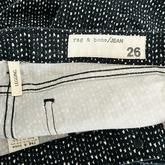 RAG & BONE Black & White Legging Jeans 26 - Picture 4 of 6